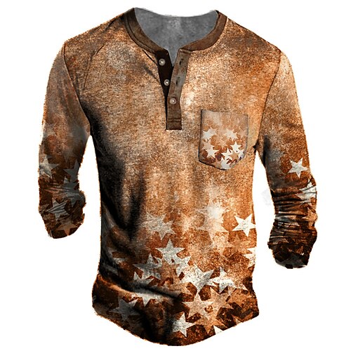 Men's Henley Shirt Tee T shirt Tee 3D Print Graphic Patterned Star Henley Daily Sports Button-Down Print Long Sleeve Tops Designer Basic Casual Classic Blue Orange
Men's Henley Shirt Tee T shirt Tee 3D Print Graphic Patterned Star Henley Daily Sports Button-Down Print Long Sleeve Tops Designer Basic Casual Classic Blue Orange