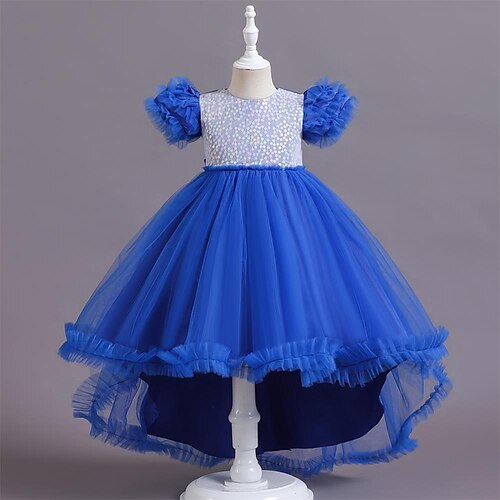 Kids Girls' Dress Solid Colored Tulle Dress Knee-length Dress Party Sequins Short Sleeve Cute Dress 3-12 Years Spring Blue Yellow Rainbow
Kids Girls' Dress Solid Colored Tulle Dress Knee-length Dress Party Sequins Short Sleeve Cute Dress 3-12 Years Spring Blue Yellow Rainbow