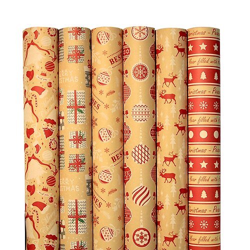6 PCS Christmas Tree Reindeer Wrapping Paper for Gift Decoration Party 2028 inch Kraft Paper
6 PCS Christmas Tree Reindeer Wrapping Paper for Gift Decoration Party 2028 inch Kraft Paper