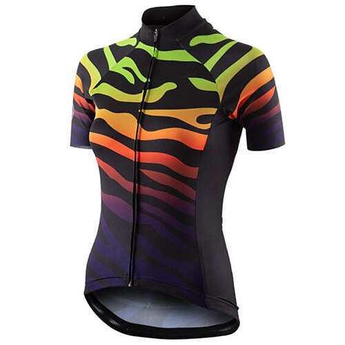 21Grams Women's Cycling Jersey Short Sleeve Bike Top with 3 Rear Pockets Mountain Bike MTB Road Bike Cycling Breathable Quick Dry Moisture Wicking Reflective Strips Black Zebra Polyester Spandex
21Grams Women's Cycling Jersey Short Sleeve Bike Top with 3 Rear Pockets Mountain Bike MTB Road Bike Cycling Breathable Quick Dry Moisture Wicking Reflective Strips Black Zebra Polyester Spandex