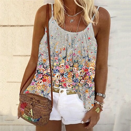 Women's Plus Size Tops Tank Top Floral Print Sleeveless Strap Streetwear Daily Holiday Cotton Spandex Jersey Spring Summer Orange
Women's Plus Size Tops Tank Top Floral Print Sleeveless Strap Streetwear Daily Holiday Cotton Spandex Jersey Spring Summer Orange