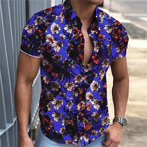 Men's Shirt Graphic Shirt Floral Turndown Blue Casual Daily Short Sleeve Button-Down Print Clothing Apparel Sports Fashion Designer Casual
Men's Shirt Graphic Shirt Floral Turndown Blue Casual Daily Short Sleeve Button-Down Print Clothing Apparel Sports Fashion Designer Casual