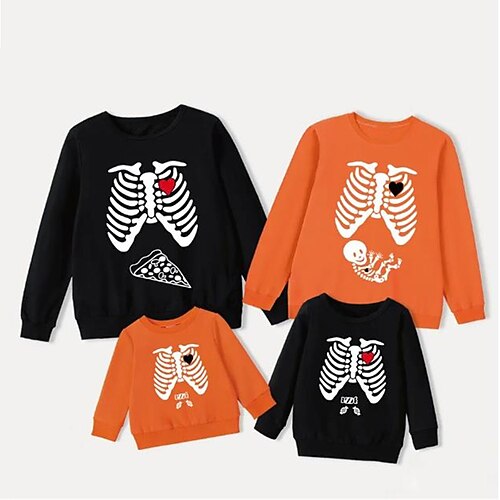 Family Look Halloween Hoodie Skull Street Print Black Orange Long Sleeve Active Matching Outfits
Family Look Halloween Hoodie Skull Street Print Black Orange Long Sleeve Active Matching Outfits