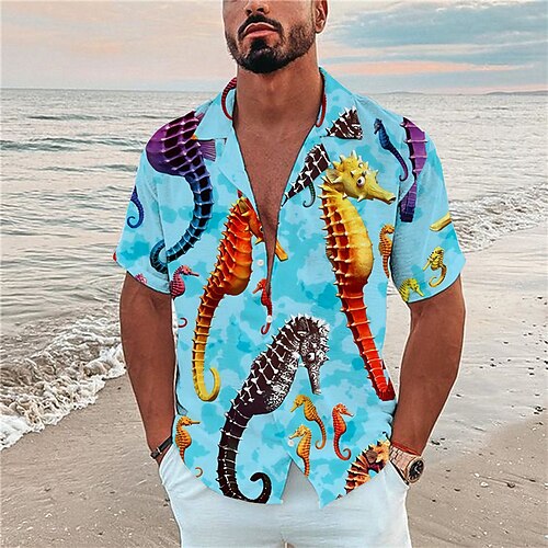 Men's Shirt Graphic Shirt Animal Turndown Blue 3D Print Outdoor Street Short Sleeve Button-Down Print Clothing Apparel Fashion Designer Casual Breathable / Summer / Spring / Summer
Men's Shirt Graphic Shirt Animal Turndown Blue 3D Print Outdoor Street Short Sleeve Button-Down Print Clothing Apparel Fashion Designer Casual Breathable / Summer / Spring / Summer