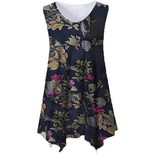 Women's Plus Size Tops Tank Top Floral Print Sleeveless Crewneck Streetwear Daily Holiday Cotton Spandex Jersey Spring Summer White Navy Blue
Women's Plus Size Tops Tank Top Floral Print Sleeveless Crewneck Streetwear Daily Holiday Cotton Spandex Jersey Spring Summer White Navy Blue