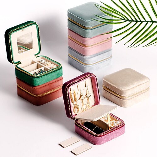 Flannel Jewelry Box Portable Travel Jewelry Bag European Necklace Velvet Mirror Jewelry Storage Box
Flannel Jewelry Box Portable Travel Jewelry Bag European Necklace Velvet Mirror Jewelry Storage Box