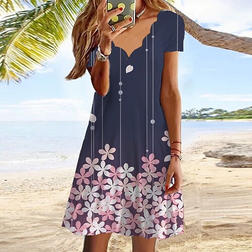 Women's Shift Dress Knee Length Dress Black Navy Blue Short Sleeve Floral Butterfly Animal Print Spring Summer V Neck Casual Vacation 2022 S M L XL XXL 3XL
Women's Shift Dress Knee Length Dress Black Navy Blue Short Sleeve Floral Butterfly Animal Print Spring Summer V Neck Casual Vacation 2022 S M L XL XXL 3XL
