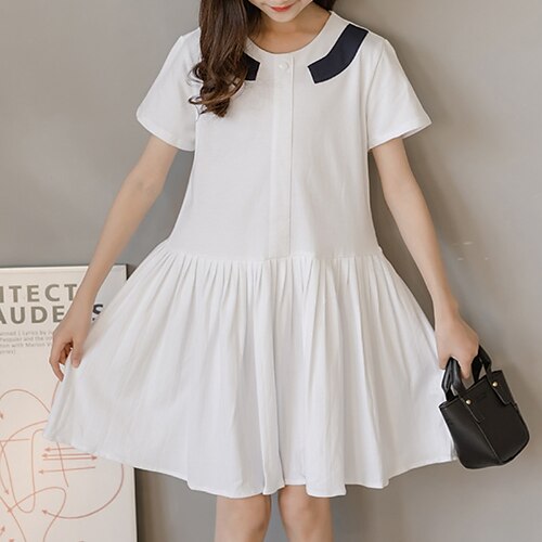 Kids Little Girls' Dress Solid Colored A Line Dress Daily Holiday Ruched White Navy Blue Knee-length Short Sleeve Cute Sweet Dresses Spring Summer Regular Fit 4-13 Years
Kids Little Girls' Dress Solid Colored A Line Dress Daily Holiday Ruched White Navy Blue Knee-length Short Sleeve Cute Sweet Dresses Spring Summer Regular Fit 4-13 Years