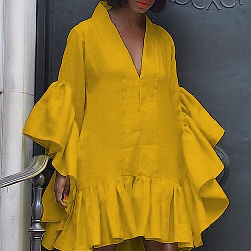 Women's Plus Size Tops Blouse Shirt Plain Ruffle Long Sleeve V Neck Basic Daily Going out Polyester Fall Spring Blue Yellow
Women's Plus Size Tops Blouse Shirt Plain Ruffle Long Sleeve V Neck Basic Daily Going out Polyester Fall Spring Blue Yellow