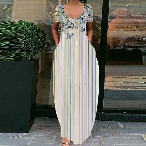 Women's Shift Dress Maxi long Dress Gray Short Sleeve Butterfly Animal Pocket Print Spring Summer V Neck Elegant Casual Vacation 2022 S M L XL XXL 3XL
Women's Shift Dress Maxi long Dress Gray Short Sleeve Butterfly Animal Pocket Print Spring Summer V Neck Elegant Casual Vacation 2022 S M L XL XXL 3XL