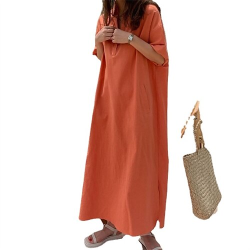 Women's Shift Dress Midi Dress Black Khaki Red Beige Short Sleeve Solid Color Split Button Spring Summer Shirt Collar Stylish Casual 2022 M L
Women's Shift Dress Midi Dress Black Khaki Red Beige Short Sleeve Solid Color Split Button Spring Summer Shirt Collar Stylish Casual 2022 M L