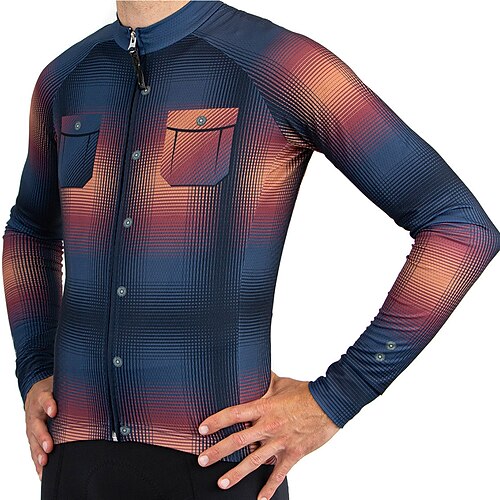 21Grams Men's Cycling Jersey Long Sleeve Bike Jersey Top with 3 Rear Pockets Mountain Bike MTB Road Bike Cycling Breathable Quick Dry Moisture Wicking Reflective Strips Dark Navy Polyester Spandex
21Grams Men's Cycling Jersey Long Sleeve Bike Jersey Top with 3 Rear Pockets Mountain Bike MTB Road Bike Cycling Breathable Quick Dry Moisture Wicking Reflective Strips Dark Navy Polyester Spandex