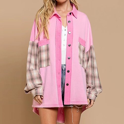 Women's Casual Jacket Windproof Warm Outdoor Street Daily Going out Pocket Print Single Breasted Turndown Casual Shacket Regular Fit Outerwear Long Sleeve Winter Fall Blue Purple Pink XS S M L XL
Women's Casual Jacket Windproof Warm Outdoor Street Daily Going out Pocket Print Single Breasted Turndown Casual Shacket Regular Fit Outerwear Long Sleeve Winter Fall Blue Purple Pink XS S M L XL