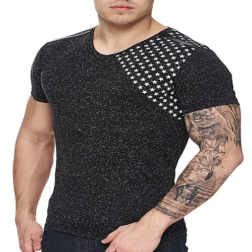 Men's T shirt Tee Graphic Patterned Star Crew Neck Street Casual Print Short Sleeve Tops Fashion Breathable Comfortable Big and Tall Black Gray Red / Summer / Spring / Summer
Men's T shirt Tee Graphic Patterned Star Crew Neck Street Casual Print Short Sleeve Tops Fashion Breathable Comfortable Big and Tall Black Gray Red / Summer / Spring / Summer