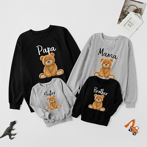 Family Look Sweatshirt Bear Letter Daily Print Multicolor Long Sleeve Adorable Matching Outfits / Fall / Spring
Family Look Sweatshirt Bear Letter Daily Print Multicolor Long Sleeve Adorable Matching Outfits / Fall / Spring
