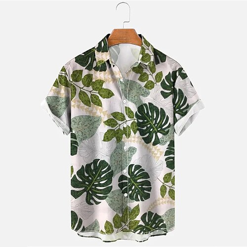 Men's Shirt Graphic Shirt Leaves Turndown Green / White Print Street Daily Short Sleeve Button-Down Print Clothing Apparel Fashion Designer Casual Breathable
Men's Shirt Graphic Shirt Leaves Turndown Green / White Print Street Daily Short Sleeve Button-Down Print Clothing Apparel Fashion Designer Casual Breathable