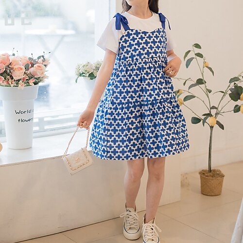 Kids Girls' DressSet Clothing Set 2 Pieces Short Sleeve Blue Print Patchwork Print Street Outdoor Active Daily Regular Knee-length 4-12 Years
Kids Girls' DressSet Clothing Set 2 Pieces Short Sleeve Blue Print Patchwork Print Street Outdoor Active Daily Regular Knee-length 4-12 Years