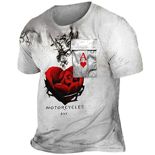 Men's Unisex T shirt Tee 3D Print Graphic Prints Poker Rose Crew Neck Street Daily Print Short Sleeve Tops Designer Casual Big and Tall Sports Light Yellow Green White / Summer / Summer
Men's Unisex T shirt Tee 3D Print Graphic Prints Poker Rose Crew Neck Street Daily Print Short Sleeve Tops Designer Casual Big and Tall Sports Light Yellow Green White / Summer / Summer