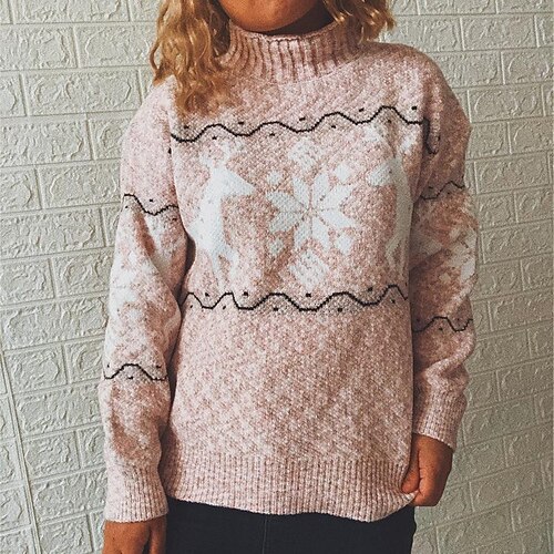Women's Sweater Jumper Knit Knitted Animal Crew Neck Stylish Casual Holiday Outdoor Fall Winter Gray Purple One-Size / Long Sleeve / Regular Fit
Women's Sweater Jumper Knit Knitted Animal Crew Neck Stylish Casual Holiday Outdoor Fall Winter Gray Purple One-Size / Long Sleeve / Regular Fit
