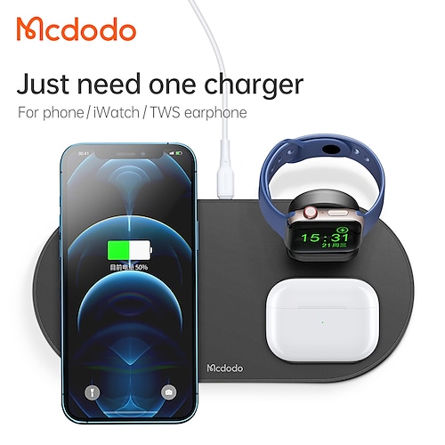 

MCDODO Wireless Charger Wireless Charging Stand ROHS CE Certified FCC Fast Wireless Charging Magnetic 3 in 1 For Apple Watch Cellphone Smart Watch 1 PC