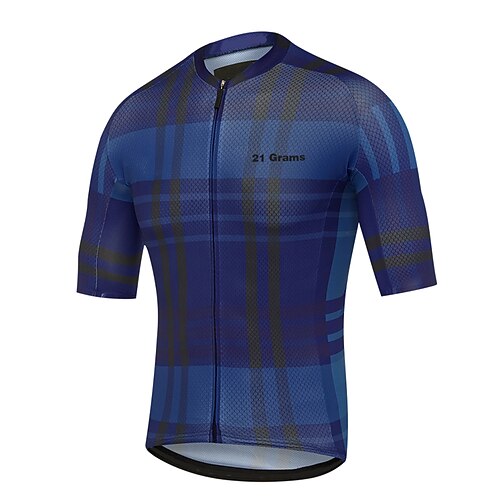 21Grams Men's Cycling Jersey Short Sleeve Bike Top with 3 Rear Pockets Mountain Bike MTB Road Bike Cycling Breathable Quick Dry Moisture Wicking Reflective Strips Blue Plaid Checkered Polyester
21Grams Men's Cycling Jersey Short Sleeve Bike Top with 3 Rear Pockets Mountain Bike MTB Road Bike Cycling Breathable Quick Dry Moisture Wicking Reflective Strips Blue Plaid Checkered Polyester