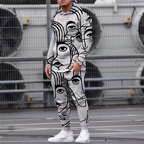 Men's Tracksuit Hoodies Set Cartoon Graphic Patterned Abstract 2 Piece Print Sports Outdoor Casual Sports 3D Print Sportswear Basic Essential Hoodies Sweatshirts Gray
Men's Tracksuit Hoodies Set Cartoon Graphic Patterned Abstract 2 Piece Print Sports Outdoor Casual Sports 3D Print Sportswear Basic Essential Hoodies Sweatshirts Gray
