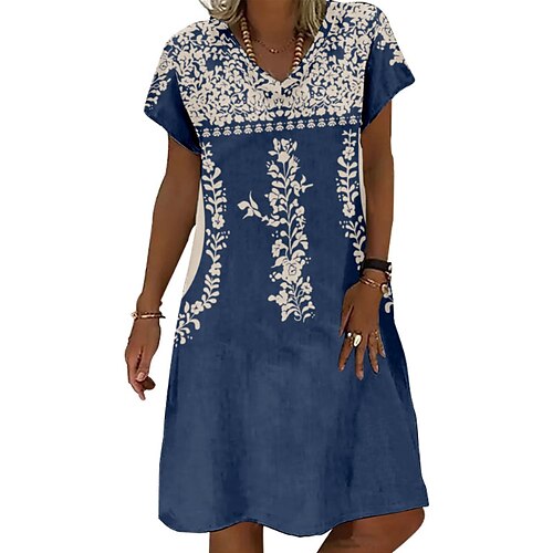 Women's Shift Dress Short Mini Dress Green Blue Wine Dark Blue Short Sleeve Floral Print Spring Summer V Neck Casual 2022 XXS XS S M L XL XXL 3XL 4XL
Women's Shift Dress Short Mini Dress Green Blue Wine Dark Blue Short Sleeve Floral Print Spring Summer V Neck Casual 2022 XXS XS S M L XL XXL 3XL 4XL
