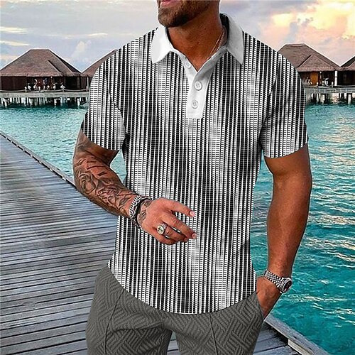 Men's Collar Polo Shirt Golf Shirt Geometry Turndown Black 3D Print Outdoor Street Short Sleeves Button-Down Print Clothing Apparel Fashion Designer Casual Breathable / Summer / Spring / Summer
Men's Collar Polo Shirt Golf Shirt Geometry Turndown Black 3D Print Outdoor Street Short Sleeves Button-Down Print Clothing Apparel Fashion Designer Casual Breathable / Summer / Spring / Summer
