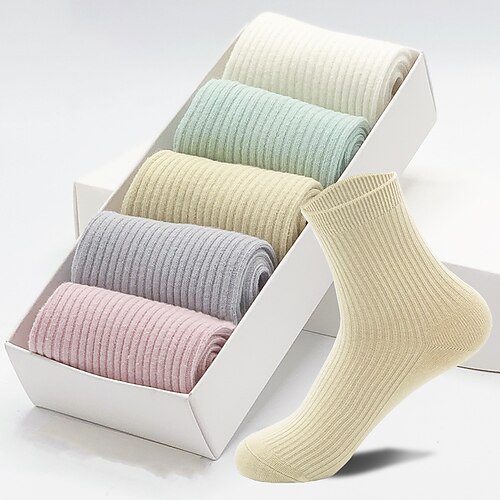Dame Besetningssokker Hjem Kontor Arbeid Ensfarget / vanlig farge Nylon Bomull Fritid Klassisk 5 Par
Dame Besetningssokker Hjem Kontor Arbeid Ensfarget / vanlig farge Nylon Bomull Fritid Klassisk 5 Par