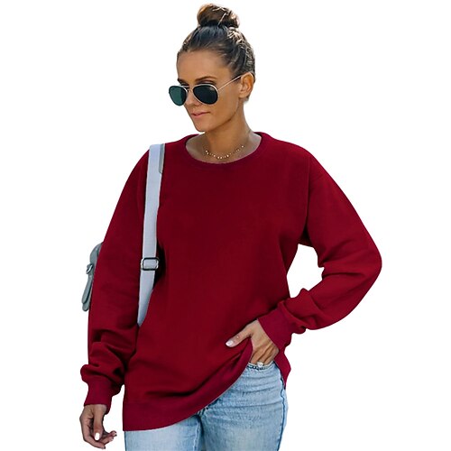 Women's Sweatshirt Chinese Style Casual Daily Going out non-printing Casual Hoodies Sweatshirts Loose Wine Red Green White
Women's Sweatshirt Chinese Style Casual Daily Going out non-printing Casual Hoodies Sweatshirts Loose Wine Red Green White