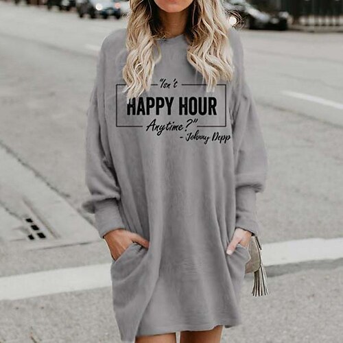 Women's Shift Dress Short Mini Dress Gray Long Sleeve Letter Pocket Print Fall Winter Hooded Casual 2022 S M L XL XXL 3XL
Women's Shift Dress Short Mini Dress Gray Long Sleeve Letter Pocket Print Fall Winter Hooded Casual 2022 S M L XL XXL 3XL