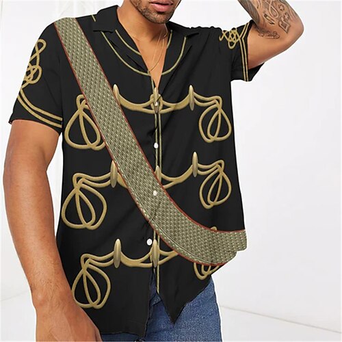 Men's Shirt 3D Print Graphic Patterned Turndown Street Casual Button-Down Print Short Sleeve Tops Designer Casual Fashion Breathable Black / Summer / Spring / Summer
Men's Shirt 3D Print Graphic Patterned Turndown Street Casual Button-Down Print Short Sleeve Tops Designer Casual Fashion Breathable Black / Summer / Spring / Summer