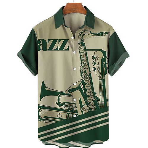 Men's Shirt 3D Print Musical Instrument Letter Turndown Street Daily Button-Down Print Short Sleeve Tops Casual Fashion Breathable Comfortable Khaki / Beach
Men's Shirt 3D Print Musical Instrument Letter Turndown Street Daily Button-Down Print Short Sleeve Tops Casual Fashion Breathable Comfortable Khaki / Beach