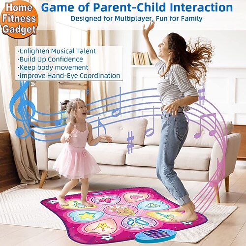 Dance Mat - Dance Mixer Rhythm Step Mat - Dance Game Toy Gift for Kids Girls Boys - Dance Mat with Led Lights Adjustable Volume Built-in Music 3 Challenge Levels (35.4x36.6)
Dance Mat - Dance Mixer Rhythm Step Mat - Dance Game Toy Gift for Kids Girls Boys - Dance Mat with Led Lights Adjustable Volume Built-in Music 3 Challenge Levels (35.4x36.6)