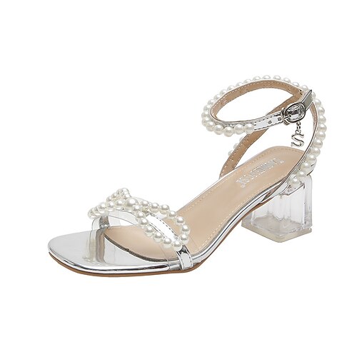 Women's Sandals Clear Shoes Pearl Chunky Heel Open Toe Elegant Sweet Daily Office Faux Leather Buckle Spring Summer Solid Colored Gold Silver
Women's Sandals Clear Shoes Pearl Chunky Heel Open Toe Elegant Sweet Daily Office Faux Leather Buckle Spring Summer Solid Colored Gold Silver