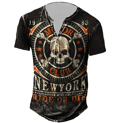 Men's Henley Shirt Tee T shirt Tee 3D Print Graphic Patterned Skull Plus Size Henley Daily Sports Button-Down Print Short Sleeve Tops Designer Basic Casual Big and Tall Green Black Blue / Summer
Men's Henley Shirt Tee T shirt Tee 3D Print Graphic Patterned Skull Plus Size Henley Daily Sports Button-Down Print Short Sleeve Tops Designer Basic Casual Big and Tall Green Black Blue / Summer