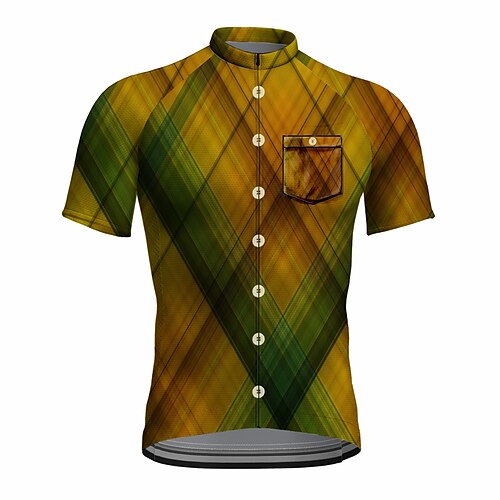 21Grams Men's Cycling Jersey Short Sleeve Bike Top with 3 Rear Pockets Mountain Bike MTB Road Bike Cycling Breathable Quick Dry Moisture Wicking Reflective Strips Yellow Plaid Checkered Polyester
21Grams Men's Cycling Jersey Short Sleeve Bike Top with 3 Rear Pockets Mountain Bike MTB Road Bike Cycling Breathable Quick Dry Moisture Wicking Reflective Strips Yellow Plaid Checkered Polyester