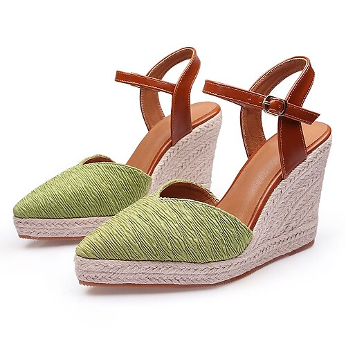 Women's Sandals Wedge Sandals Espadrilles Wedge Heel Closed Toe Elegant Casual Daily Office PU Leather Buckle Spring Summer Solid Colored Almond Black Green
Women's Sandals Wedge Sandals Espadrilles Wedge Heel Closed Toe Elegant Casual Daily Office PU Leather Buckle Spring Summer Solid Colored Almond Black Green