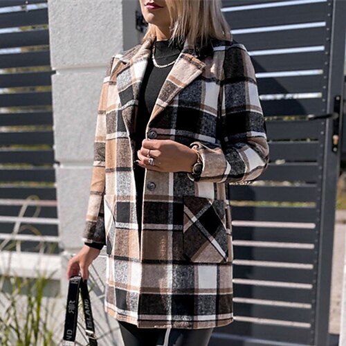 Women's Coat Long Pocket Coat Black Khaki Casual Street Fall Single Breasted Turndown Regular Fit S M L XL XXL
Women's Coat Long Pocket Coat Black Khaki Casual Street Fall Single Breasted Turndown Regular Fit S M L XL XXL