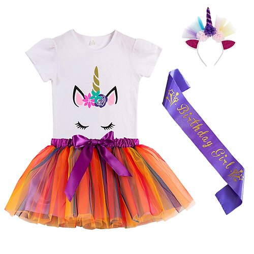 Kids Girls' New Year Clothing Set 4 Pieces Short Sleeve Multi color Rainbow Orange Letter Layered Print Birthday Active Cute Regular Above Knee 3-12 Years
Kids Girls' New Year Clothing Set 4 Pieces Short Sleeve Multi color Rainbow Orange Letter Layered Print Birthday Active Cute Regular Above Knee 3-12 Years
