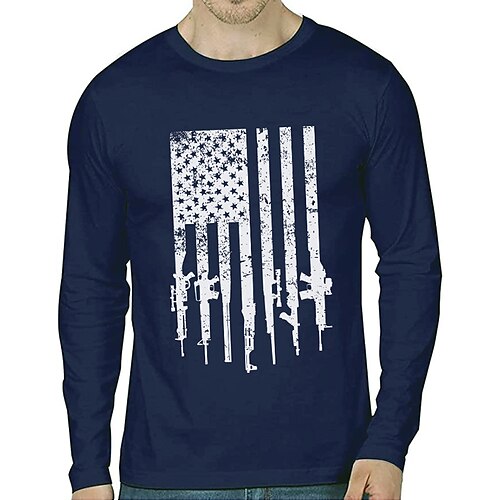 Men's Unisex T shirt Tee Hot Stamping American Flag Weapon V Neck Street Casual Print Long Sleeve Tops Designer Simple Basic Casual Black Navy Blue
Men's Unisex T shirt Tee Hot Stamping American Flag Weapon V Neck Street Casual Print Long Sleeve Tops Designer Simple Basic Casual Black Navy Blue