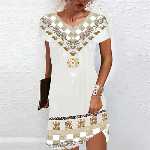 Women's A Line Dress Knee Length Dress White Black Yellow Wine Light Red Orange Red Brown Navy Blue Beige Short Sleeve Floral Print Spring Summer Round Neck Casual 2022 S M L XL XXL
Women's A Line Dress Knee Length Dress White Black Yellow Wine Light Red Orange Red Brown Navy Blue Beige Short Sleeve Floral Print Spring Summer Round Neck Casual 2022 S M L XL XXL