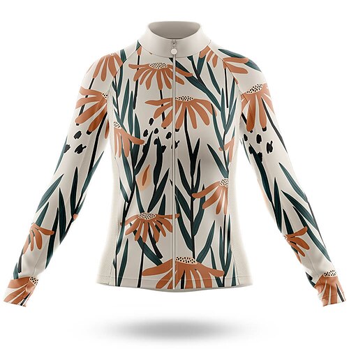 21Grams Women's Cycling Jersey Long Sleeve Bike Top with 3 Rear Pockets Mountain Bike MTB Road Bike Cycling Breathable Quick Dry Moisture Wicking Reflective Strips White Floral Botanical Polyester
21Grams Women's Cycling Jersey Long Sleeve Bike Top with 3 Rear Pockets Mountain Bike MTB Road Bike Cycling Breathable Quick Dry Moisture Wicking Reflective Strips White Floral Botanical Polyester
