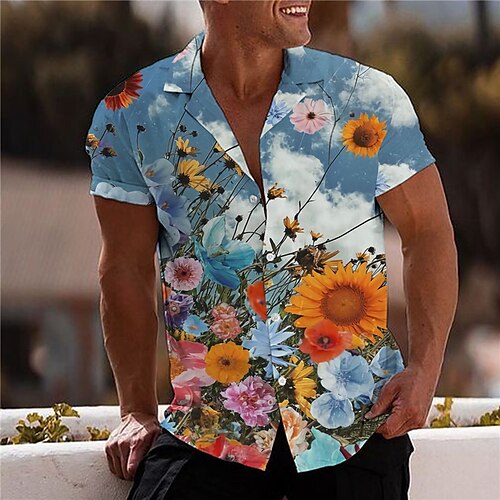 Men's Shirt 3D Print Floral Turndown Street Casual Button-Down Print Short Sleeve Tops Designer Casual Fashion Breathable Blue / Summer
Men's Shirt 3D Print Floral Turndown Street Casual Button-Down Print Short Sleeve Tops Designer Casual Fashion Breathable Blue / Summer