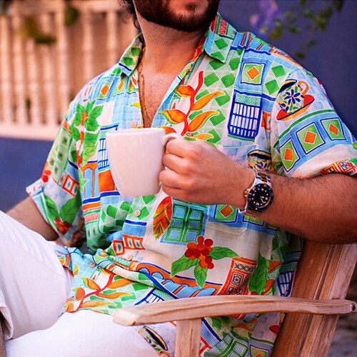 Men's Shirt Print Graphic Patterned Leaves Turndown Street Daily Button-Down Print Short Sleeve Tops Casual Fashion Breathable Comfortable Light Green
Men's Shirt Print Graphic Patterned Leaves Turndown Street Daily Button-Down Print Short Sleeve Tops Casual Fashion Breathable Comfortable Light Green