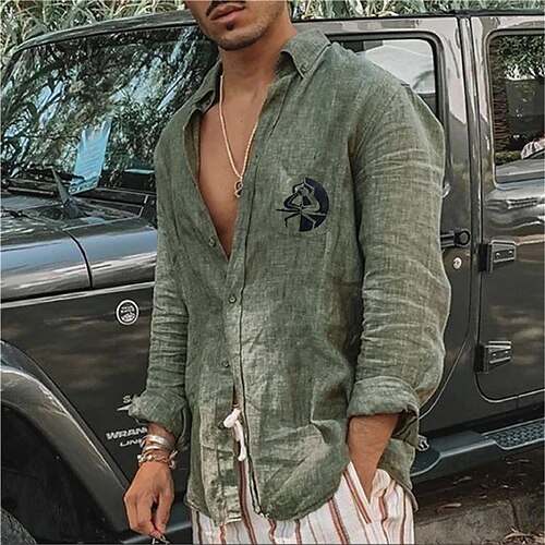 Men's Shirt Hot Stamping Cartoon Graphic Patterned Turndown Street Casual Button-Down Print Long Sleeve Tops Designer Casual Fashion Big and Tall Green White / Summer
Men's Shirt Hot Stamping Cartoon Graphic Patterned Turndown Street Casual Button-Down Print Long Sleeve Tops Designer Casual Fashion Big and Tall Green White / Summer