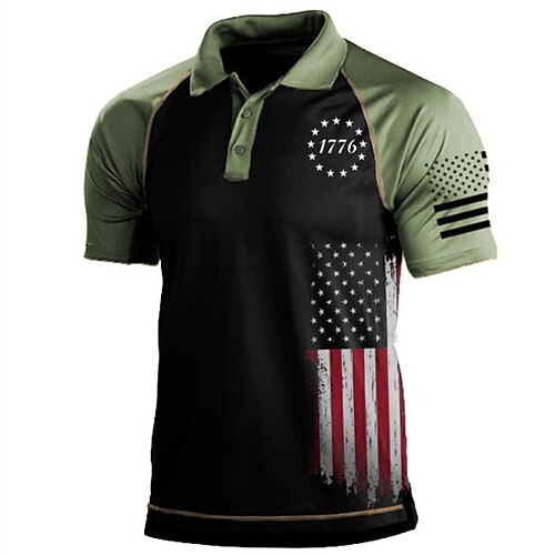 Herre POLO T-skjorte Golf skjorte Amerikansk flagg Aftæpning Grønn Brun 3D-utskrift Gate Daglig Kortermet 3D Knapp ned Klær Mote Fritid Bekvem / Strand
Herre POLO T-skjorte Golf skjorte Amerikansk flagg Aftæpning Grønn Brun 3D-utskrift Gate Daglig Kortermet 3D Knapp ned Klær Mote Fritid Bekvem / Strand