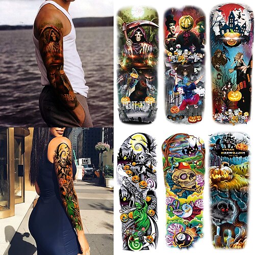 6 Sheets Halloween Arm Temporary Tattoos Nightmare Before Christmas Full Arm Temporary Tattoo Sleeves for Men Women Tumbler Body Art Fake Tattoos for Kids Adults
6 Sheets Halloween Arm Temporary Tattoos Nightmare Before Christmas Full Arm Temporary Tattoo Sleeves for Men Women Tumbler Body Art Fake Tattoos for Kids Adults