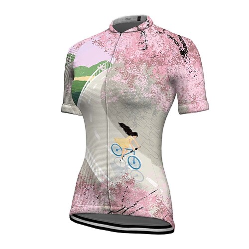 21Grams Women's Cycling Jersey Short Sleeve Bike Top with 3 Rear Pockets Mountain Bike MTB Road Bike Cycling Breathable Quick Dry Moisture Wicking Rosy Pink Graphic Patterned Spandex Polyester Sports
21Grams Women's Cycling Jersey Short Sleeve Bike Top with 3 Rear Pockets Mountain Bike MTB Road Bike Cycling Breathable Quick Dry Moisture Wicking Rosy Pink Graphic Patterned Spandex Polyester Sports