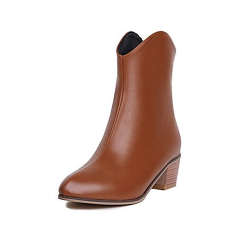Women's Boots Booties Ankle Boots Chunky Heel Pointed Toe Minimalism Daily PU Leather Zipper Fall Spring Solid Colored Dark Brown White Black / Booties / Ankle Boots
Women's Boots Booties Ankle Boots Chunky Heel Pointed Toe Minimalism Daily PU Leather Zipper Fall Spring Solid Colored Dark Brown White Black / Booties / Ankle Boots